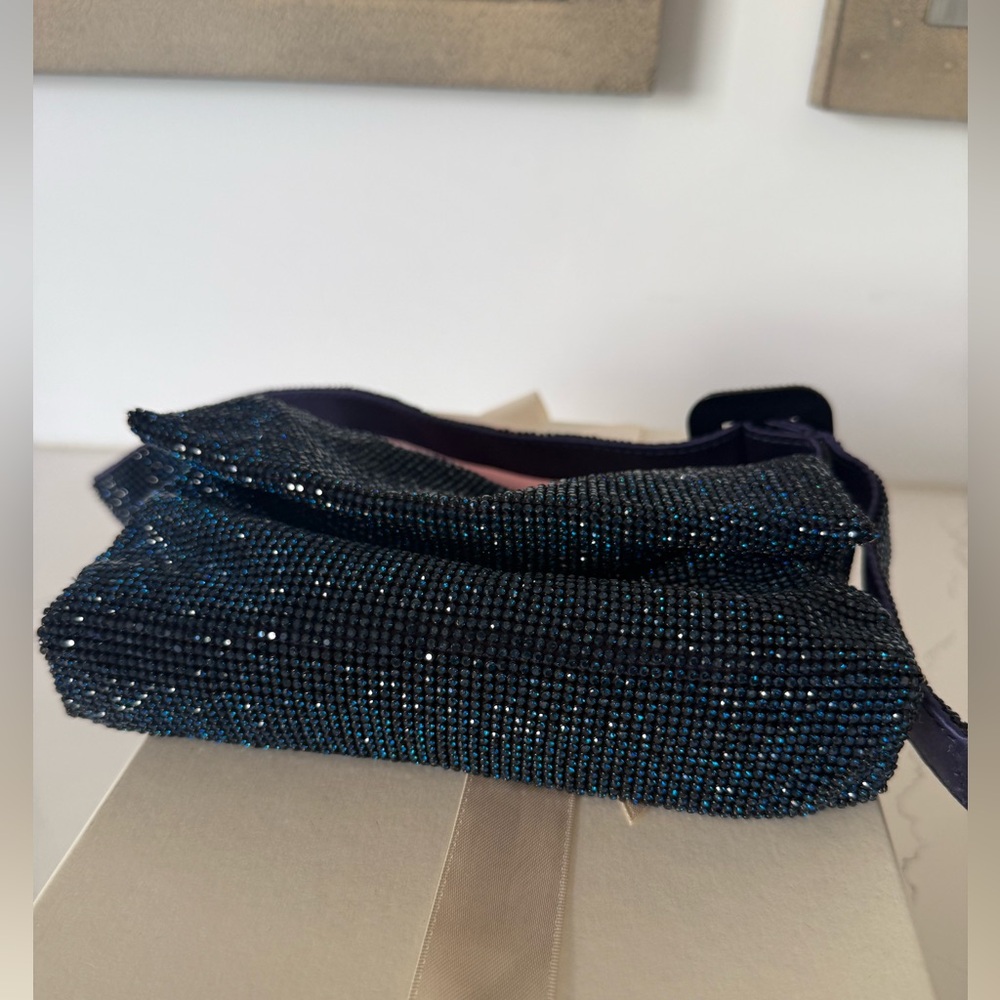 Benedetta Bruzziches le mignon Vitty mini beaded bag dark blue - Picture 3 of 13